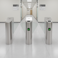 Tourniquet Automatique Rétractable en Acier Inoxydable avec Moteur Sans Balais, Protection IP65, Anti-Collision, Contrôle Multi-Access
