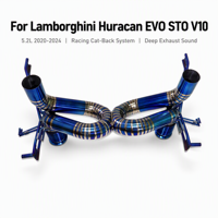 Échappement sport en titane X-Pipe soudé à la découpe, finition bleu brûlé pour Lamborghini Huracan EVO STO 5.2L V10 2020-2024