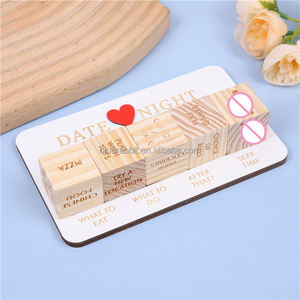 Fecha noche dados al por mayor 5 uds juegos de aventura divertidos parejas románticas regalo juego de mesa de madera para pareja - Product Image 3