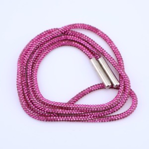 <span class=keywords><strong>Cordon</strong></span> de serrage de luxe en strass de cristal de 4 mm, 80 cm, pour sweats à capuche, pantalons de sport, avec embouts métalliques, également utilisable comme ceinture de robe - Product Image 3