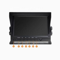 Monitor de Coche Plegable A&S de 7 Pulgadas con Pantalla LCD IPS de Vista Completa, Ángulo de Visualización Ajustable, Reproductor AV/VGA/USB/Tarjeta SD, Resolución 800x480, 1 Año de Garantía