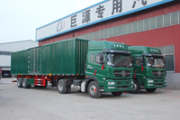 Semi-remorque fourgonnette 3 essieux, remorque fermée pour marchandises sèches, carrosserie en acier robuste pour le transport de marchandises générales