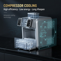 Machine à glaçons et smoothies 2-en-1 pour comptoir, entièrement automatique, refroidissement par compresseur, économe en énergie, pour la maison et les fêtes