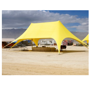 Tentes de plage jaunes à double pic en forme d'étoile pour les villages de vacances - Product Image 1