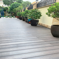Revêtement de sol WPC imperméable pour extérieur, résistant aux UV, terrasse en WPC, aspect bois, plancher creux, terrasse en composite bois-PVC pour extérieur