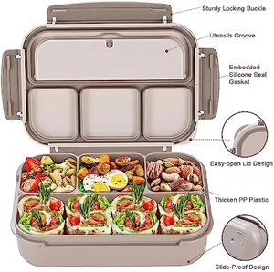 2 Compartment Children Bento Reusable Heatable Leak Proof Freshness Preservation Food Storage Folding Kids <b>Lunch</b> <b>Boxes</b> - Product Image 3