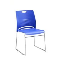 Chaises de conférence empilables en plastique sans accoudoirs, avec structure métallique ergonomique, pour bureaux et salles d'attente commerciales