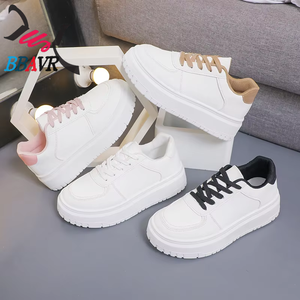 Zapatos Deportivos Casuales de PU para Mujer, Primavera 2025, Blancos, Impermeables, con Plataforma, Suela Gruesa de Espuma de Alta Calidad - Product Image 1