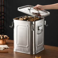 Boîtes de conservation alimentaire empilables en acier inoxydable 304, hermétiques et anti-fuite, pour riz, huile, grains de café, de 5L, 13L, 18L, 20L, 33L et 50L