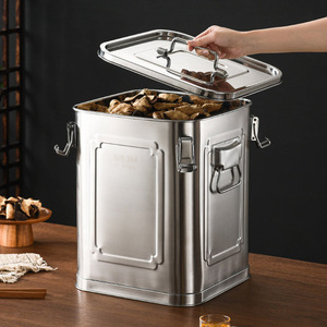 Boîtes de conservation alimentaire empilables en acier inoxydable 304, hermétiques et anti-fuite, pour riz, huile, grains de café, de 5L, 13L, 18L, 20L, 33L et 50L - Product Image 4