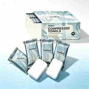 Toallas Desechables Biodegradables Comprimidas de Secado Rápido, Esenciales para Viajes, Envueltas Individualmente, Tela No Tejida, Amigable con la Piel - Product Image 3