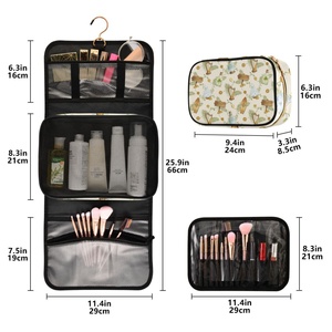 Hawaii Custom Puakenikeni <b>Lei</b> Vintage Irish Lucky Clover Printed Zipper Makeup Bag, Toiletry Bag, Brush Bag - Product Image 3