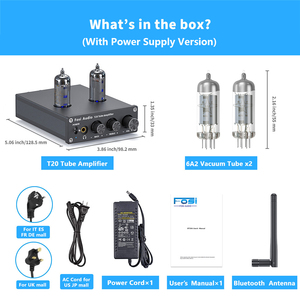 Amplificador de Tubos de Vacío Fosi Audio Blue T20 AptX HD Estéreo, Amplificador de Potencia de 50W TPA3116D2, Amplificador de Auriculares Portátil para Altavoces Domésticos - Product Image 6
