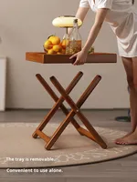 Table basse pliable en bambou, meuble de salon, chambre à coucher, balcon, étagère de rangement, usage domestique, style rétro