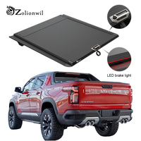 Zolionwil Hard Roller Shutter Retractable Tonneau Cover with Brake LED Light for chevy Colorado Trail boss Holden Z71 2017 2026