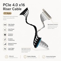 Kabel Riser PCIe 4.0 X16 Kecepatan Tinggi Terlindung Fleksibel untuk Ekstensi GPU Kontak Berlapis Emas Pemasangan Vertikal ITX