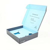 Boîte d'expédition personnalisée avec insert pour coffret de massage, emballage cadeau beauté et bien-être, boîte en carton ondulé avec logo