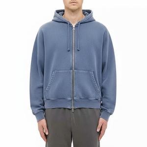 100% haute qualité coton lavé à l'acide Vintage sweat à capuche pour hommes High Street Series hiver sweat à capuche imprimé avec conception lavée à la pierre - Product Image 1