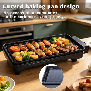 Parrilla y Horno Eléctrico Antiadherente <span class=keywords><strong>de</strong></span> Color Personalizado con Control <span class=keywords><strong>de</strong></span> Temperatura Ajustable, Cocina Interior sin Humo para Cocina <span class=keywords><strong>de</strong></span> Hotel - Product Image 1