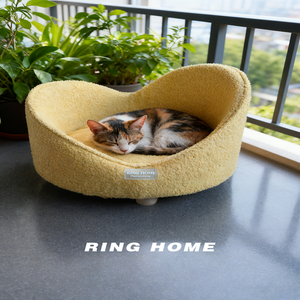 आधुनिक प्लश पालतू बिस्तर. आरामदायक बिल्ली और छोटे कुत्ते के सोफे बिस्तर इनडोर. स्टाइलिश पालतू फर्नीचर ओम आपूर्तिकर्ता - Product Image 2