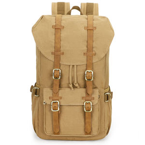 Sac à <span class=keywords><strong>dos</strong></span> vintage en toile haute capacité, randonnée, voyage, sac à <span class=keywords><strong>dos</strong></span> pour ordinateur portable 15,6 pouces, pour hommes et femmes, sac à <span class=keywords><strong>dos</strong></span> décontracté, sac à <span class=keywords><strong>dos</strong></span> - Product Image 6