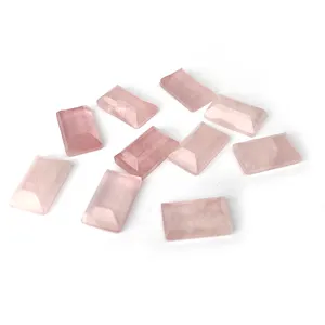 Природный кристалл, розовый кварц, свободный кабошон, драгоценный камень, оптовая продажа, полированные драгоценные камни, гладкие и плоские квадратные Розовые кристаллические камни