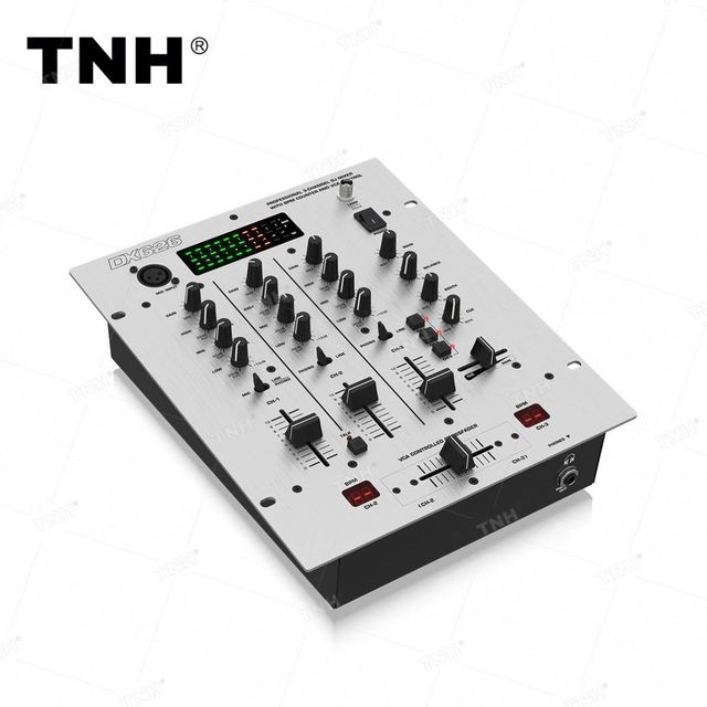 TNH DX626 Professional 3 Channel DJ Mixing with BPM Counter Dj Controller/audio Console Mixer with BT/3-Band EQ for Club Disco