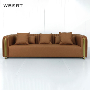 Sofá KTV de cuero informal moderno nórdico WBERT, nueva luz, departamento de ventas de lujo, sofá de negociación, sofá Simple para sala de estar de Hotel - Product Image 3