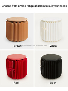 Nuevo taburete de papel plegable ecológico H42cm taburete plegable portátil creativo muebles de ahorro de espacio silla plegable de papel - Product Image 4