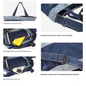 2026 New Arrival Japanesesyle Ladies' Long Shoulder <b>Canvas</b> Tote <b>Bags</b> <b>Large</b> Capacity Geometric Pattern Handbags School Going <b>Bags</b> - Product Image 4