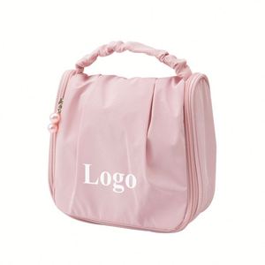 Custom Logo Printed Portable Trapezoidal Makeup Case Stylish Polyester Material Storage <b>Box</b> for Women Household Use - Product Image 1