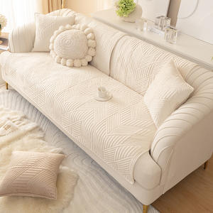 Dutch Velvet Sofa <b>Cushion</b> Quilted Pad Type Accord <b>White</b> Gray Full Coverage Non Slip Seat Cover Summer 2023 Hand Wash - Product Image 1