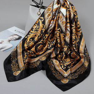 Bufanda Larga Estampada de Seda Sintética, Decoración Versátil para el Cuello, Toalla de Playa para Uso Diario en Primavera - Product Image 5