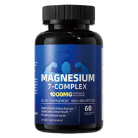 Suplemen Magnesium 7 Kompleks dengan Daya Serap Tinggi 1000mg Per Sajian Kapsul Vegetarian untuk Fungsi Otot dan Saraf