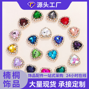 Bordure en strass en forme de cœur, accessoires de couture en cristal de verre pour robe de mariée, commandes personnalisées DIY, origine Yiwu - Product Image 5