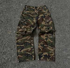 Rhinestones Baggy <strong>Oversized</strong> <strong>Jogger</strong> All Over Print Outdoor Men Camo Pants Sweatpants Full Camo Print Track Pants Men's - Product Image 1