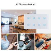 Interrupteur intelligent WiFi Tuya 6 gang 86*147mm, interrupteur tactile Zigbee 220V UK EU, panneau en verre trempé noir et blanc, interrupteurs muraux télécommandés Alexa