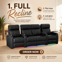 Canapé inclinable électrique intelligent extensible moderne en cuir véritable quatre places avec coussins en mousse à mémoire de forme et structure en bois pour home cinéma
