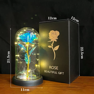 Ewige Rose LED-Leuchten aus Acryl & Kunststoff, Neuartige Galaxy Hochzeit Weihnachts-Glaskuppel für Wohnzimmer, Verpackt in Geschenkbox - Product Image 5