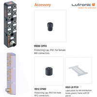 Boîtes de distribution de capteur d'actionneur passif M8: 4/8/10 ports, signal unique avec LED, IP67; Connexion principale: connecteur M12 mâle