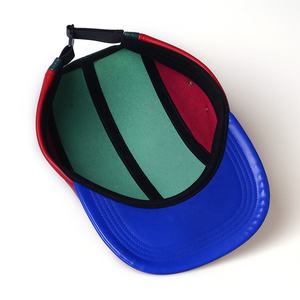 Venta al por mayor personalizado 5 paneles <span class=keywords><strong>de</strong></span> <span class=keywords><strong>cuero</strong></span> en blanco correr gorra <span class=keywords><strong>Camper</strong></span> sombrero para hombres y mujeres - Product Image 4