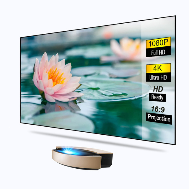 4K Laser Projector Screen 100 Inch ALR Narrow Frame 160 View Angle Ultra Short Throw Home Theater 16:9 CBSP PET Material Wall