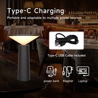 Lampe de table rechargeable pour restaurants abat-jour réglable à piles angle tactile hôtel lampe de table décorative sans fil