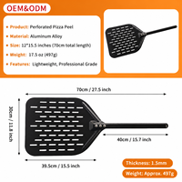 Pelle à pizza en aluminium OEM ODM, spatule à pizza conforme aux normes FDA LFGB, couleur et poignée personnalisées, pelles à pizza rectangulaires