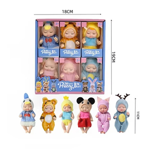 Niño infantil 4 pulgadas 11CM cuerpo sólido durmiendo bebé Reborn muñeca juguetes Animal serie simulación bebé durmiendo muñeca juguetes 6 uds para chico - Product Image 1