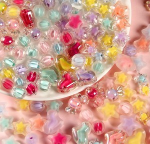 Cuentas Acrílicas Transparentes Mate en Forma de Estrella, Corazón y Redondas para Pulseras DIY y Bolígrafos Decorativos con Cuentas - Product Image 2