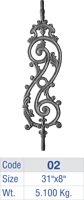 Balustre en fonte décoratif pour rampe d'escalier, pour marches intérieures et extérieures, accent architectural rustique et durable