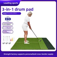 Nouveau Tapis de Golf GOLF à Trois Types de Gazon, Épaissi, Durable, pour Tee à Gazon Long, Tapis de Pratique et Cages de Golf