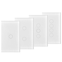 Abd/ab/İngiltere standart yeni 1/2/3 gang tuya cam panel dokunmatik ekran akıllı anahtar wifi app kontrolü ev duvar ışık akıllı anahtar