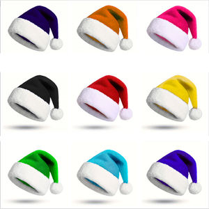 बहु-रंग क्लासिक लघु प्लश मज़ेदार क्रिसमस की टोपी मोटा हो जाता है वयस्कों के लिए टोपी - Product Image 2